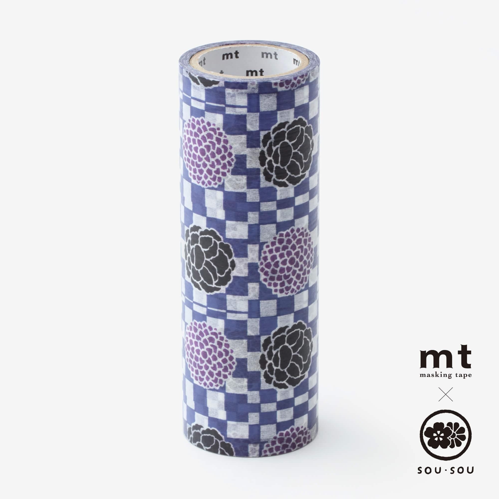 【net limited】SOU・SOU×mt_pocket/ Checked Pattern and Flower Crest [11.5cm width]