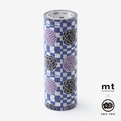 【net limited】SOU・SOU×mt_pocket/ Checked Pattern and Flower Crest [11.5cm width]