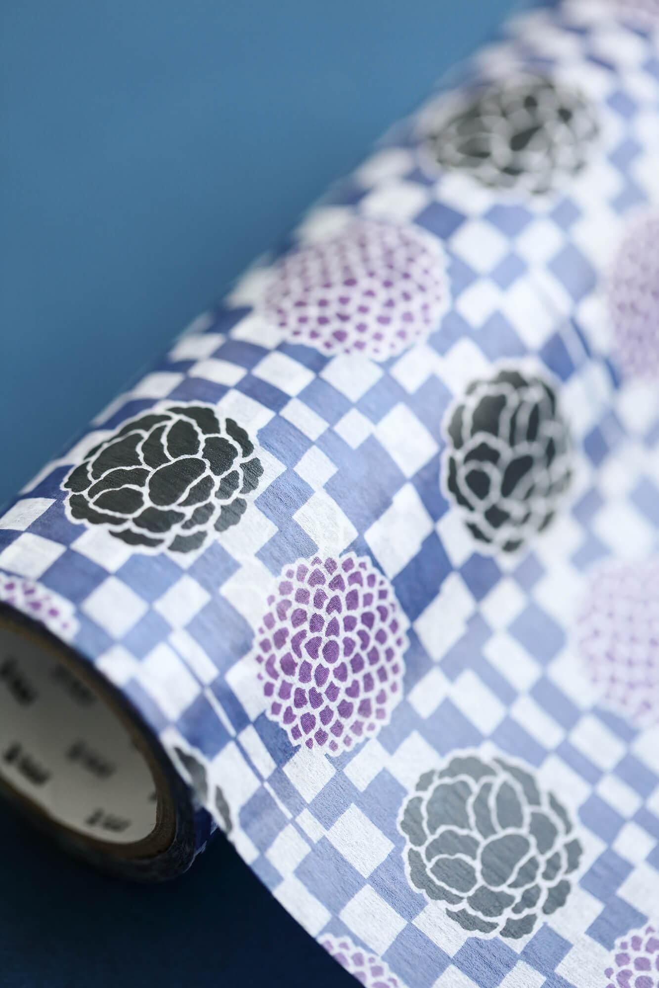 【net limited】SOU・SOU×mt_pocket/ Checked Pattern and Flower Crest [11.5cm width]