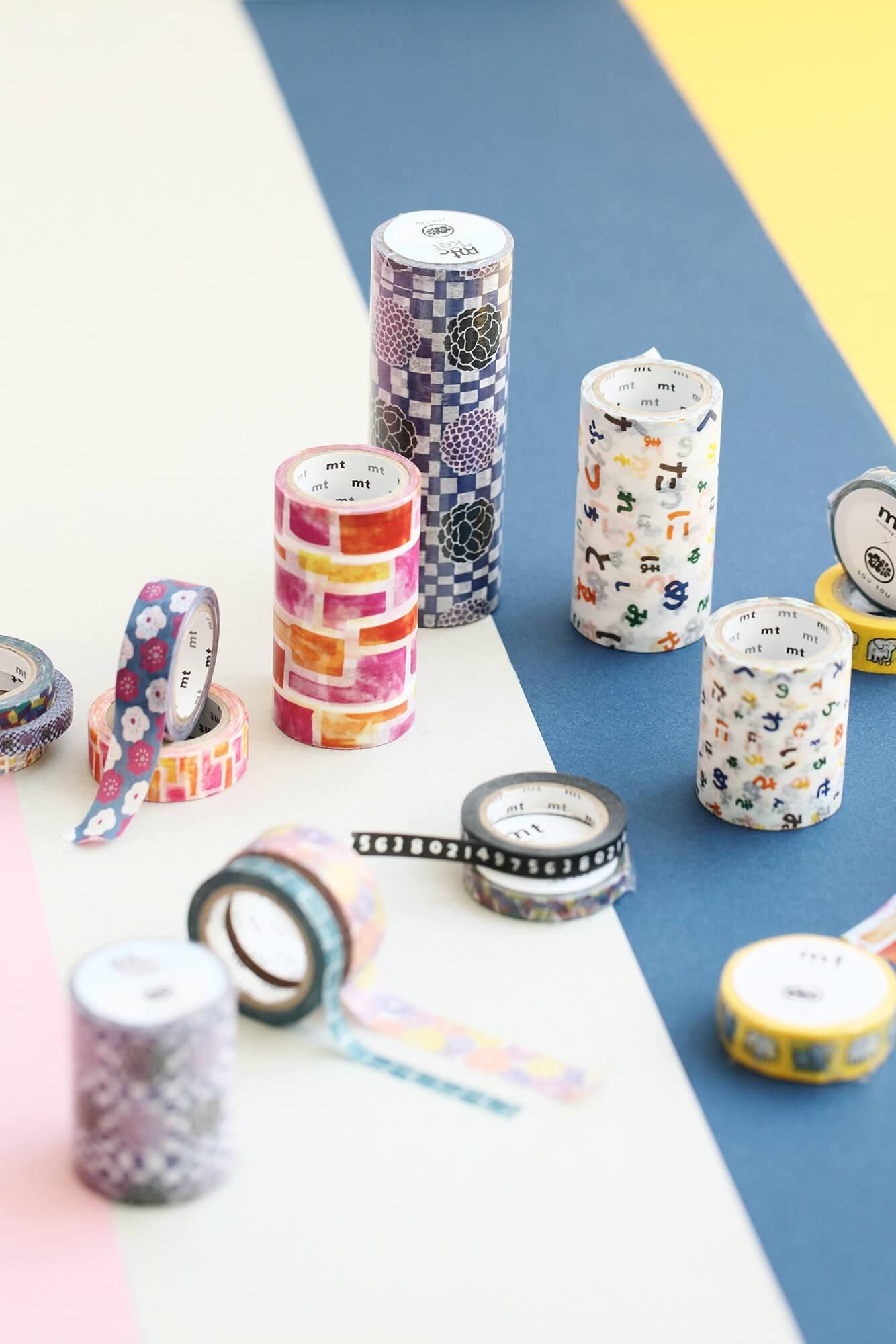 【net limited】SOU・SOU×mt_pocket/ Checked Pattern and Flower Crest [11.5cm width]