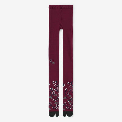 Tabi Tights／White Fruits Dark Red