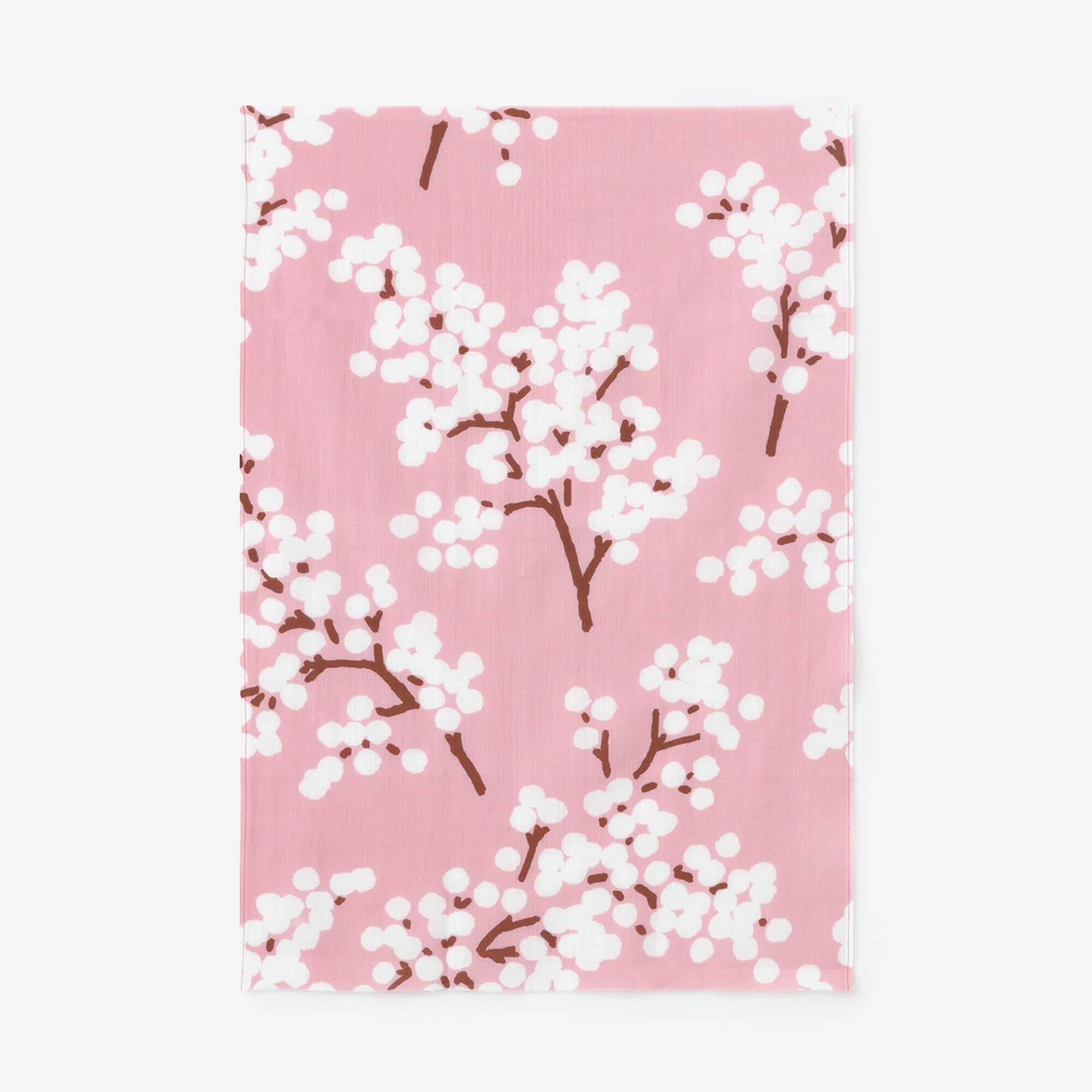 伊勢木棉圖案紋樣手巾（短版）/南天粉紅色