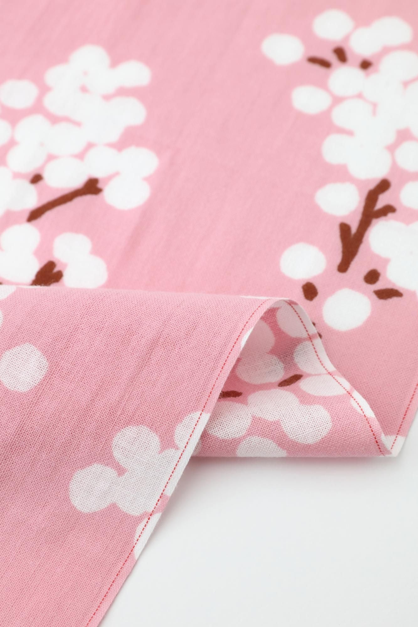 伊勢木棉圖案紋樣手巾（短版）/南天粉紅色