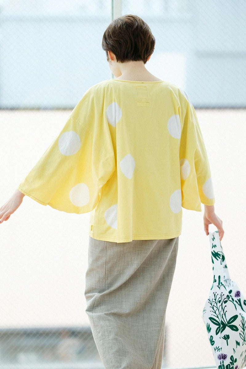 紮染 圓弧袖 方形上衣