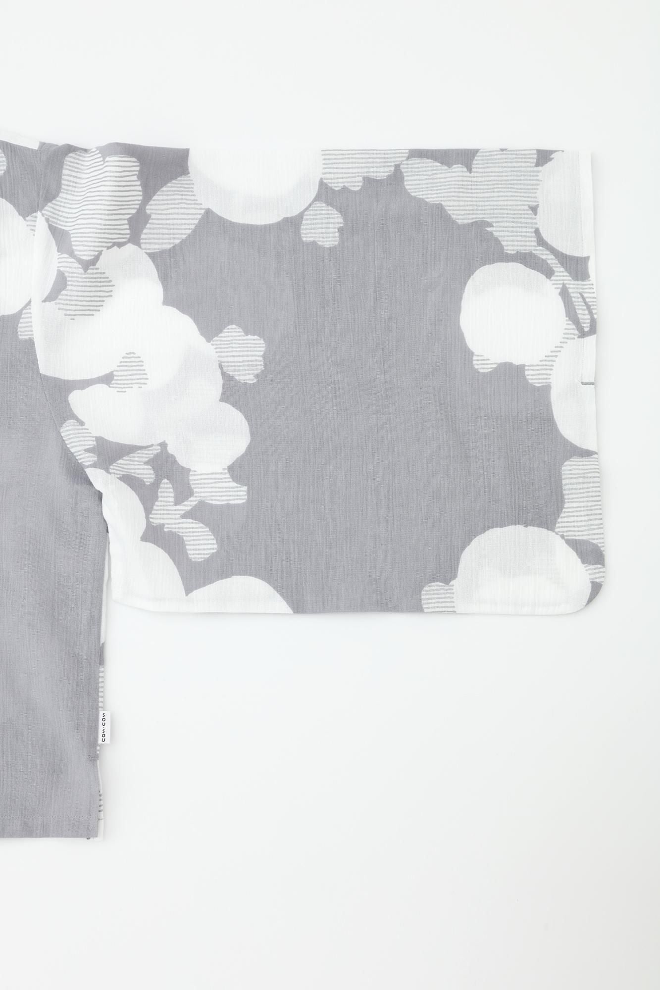 高島縮棉20/20 和服袖 襯衫／菊唐草