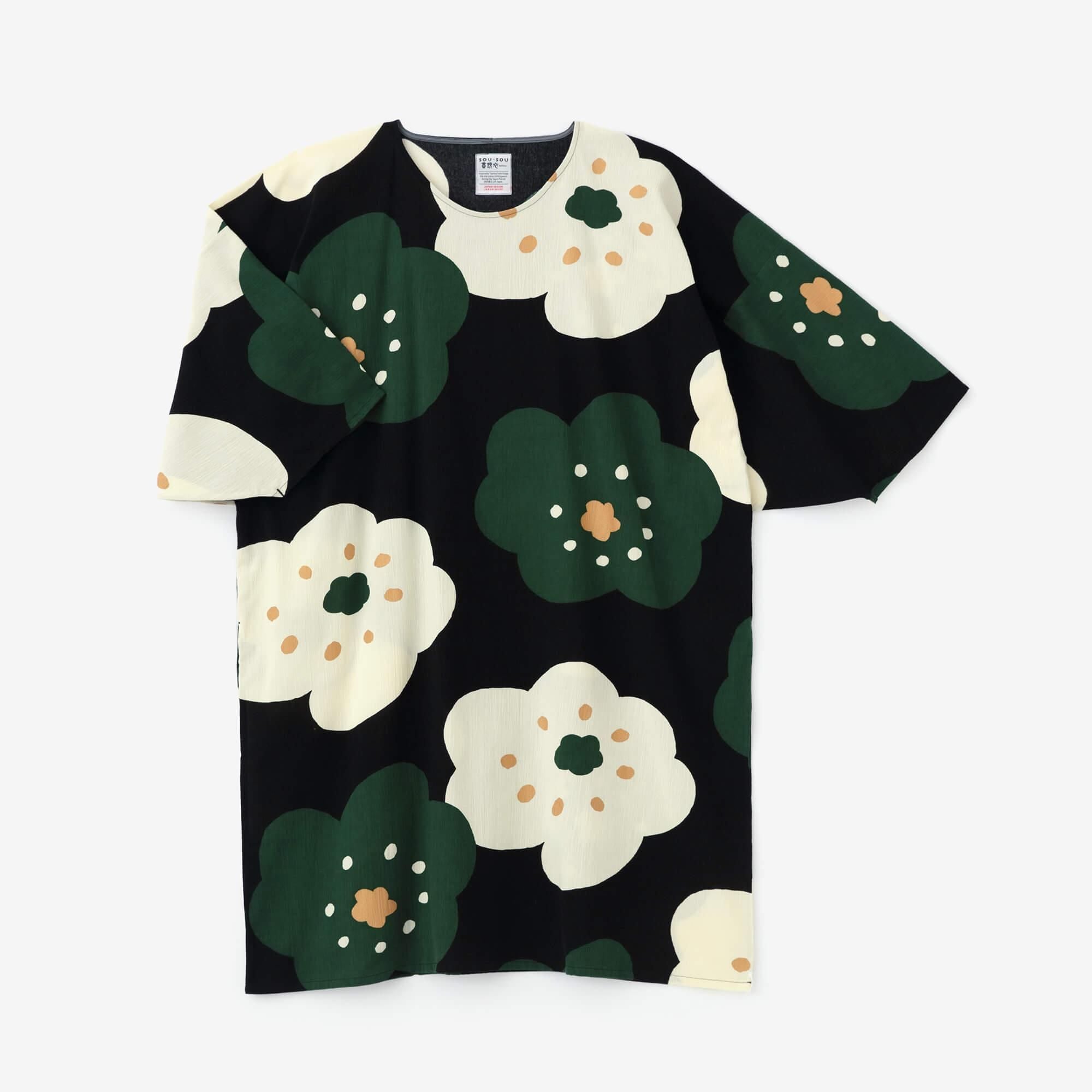 高島縮棉 20/20 圓弧袖長方形洋裝／微笑