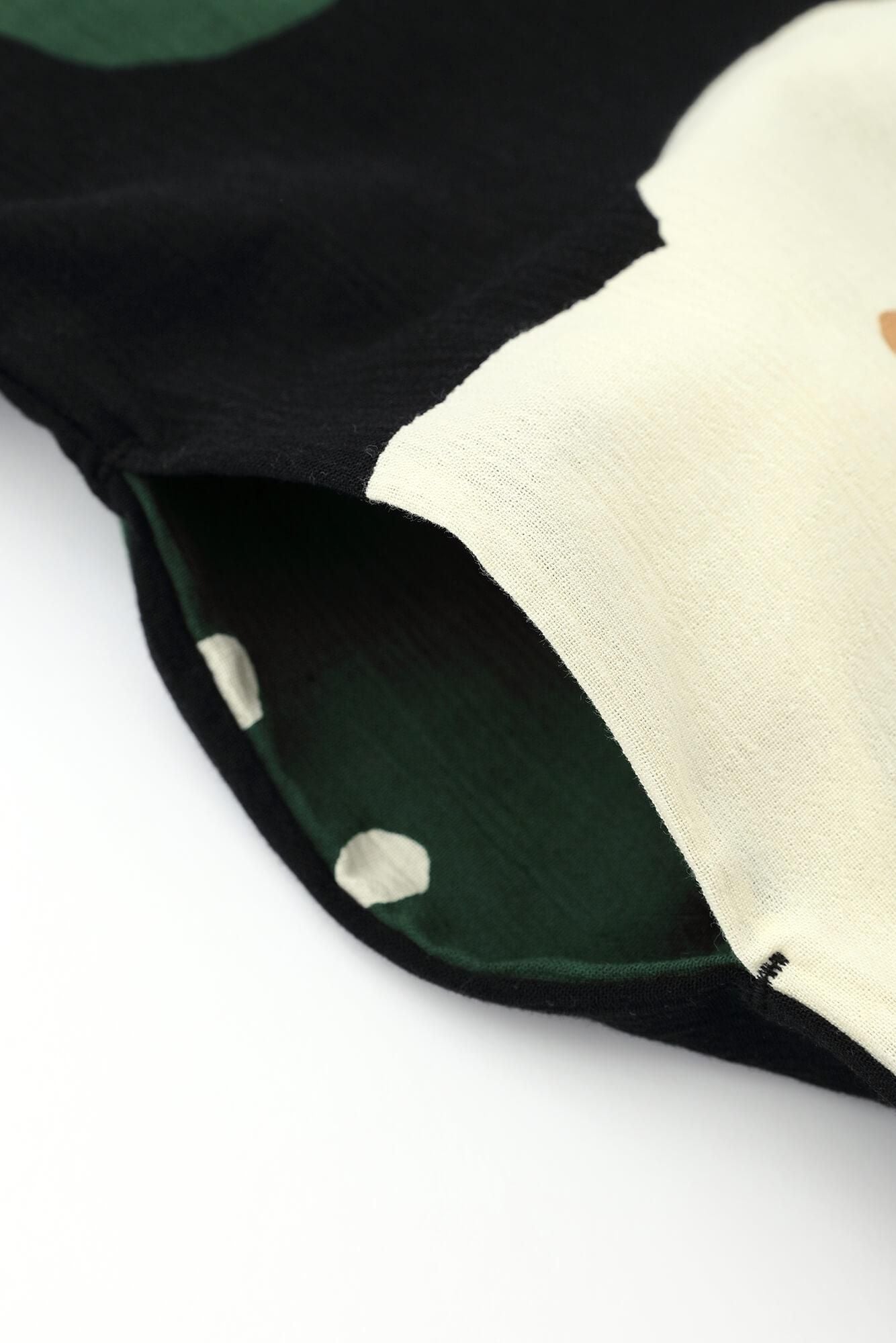 高島縮棉 20/20 圓弧袖長方形洋裝／微笑