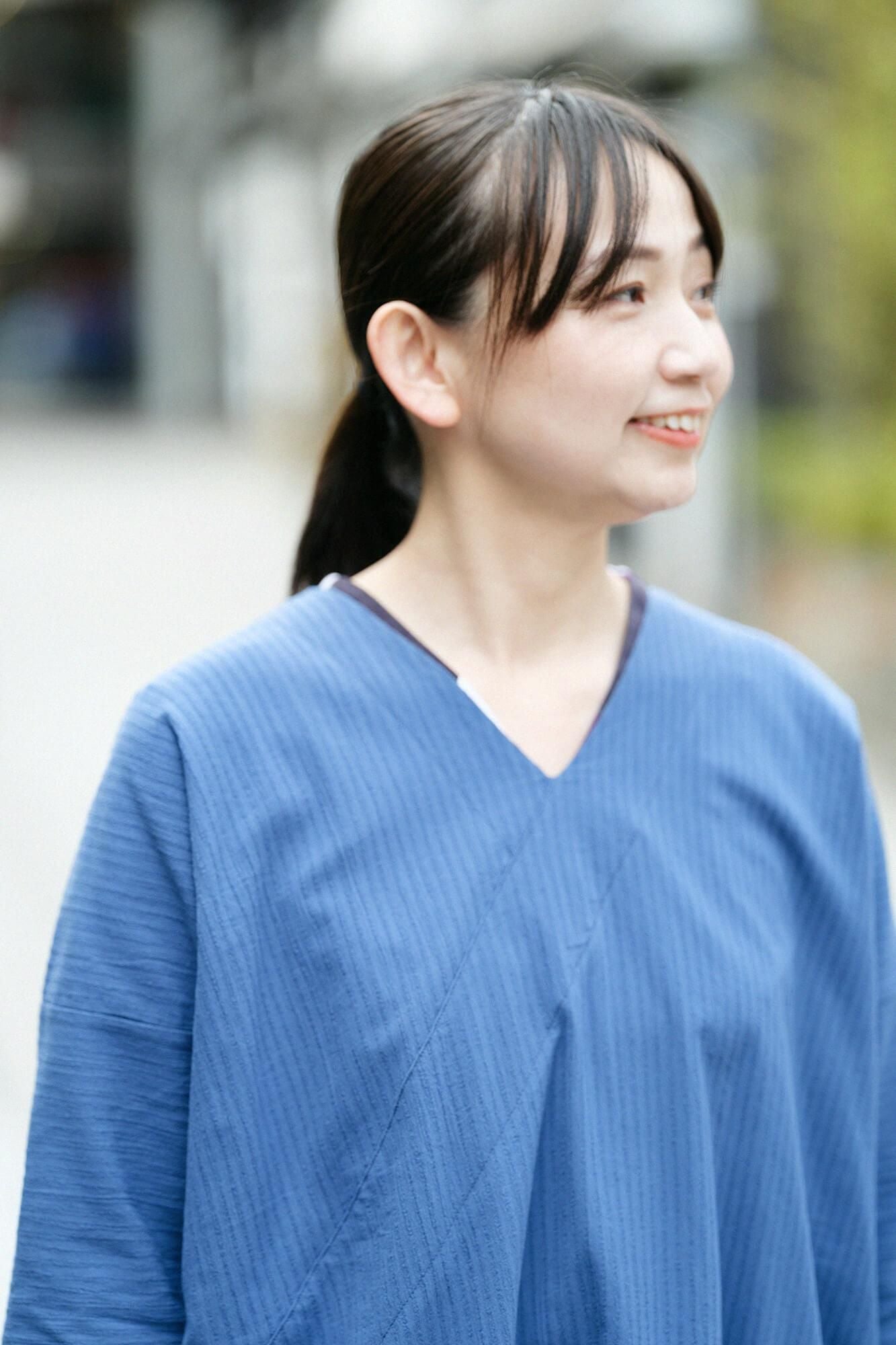 takashima chiku 40/20 Akiha矩形领（Nukieri Chouhokei）四分之三袖子/海军蓝色鼠标