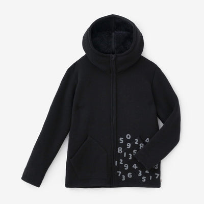 【官網限定】內仿毛針織 連帽外套／藍黑色