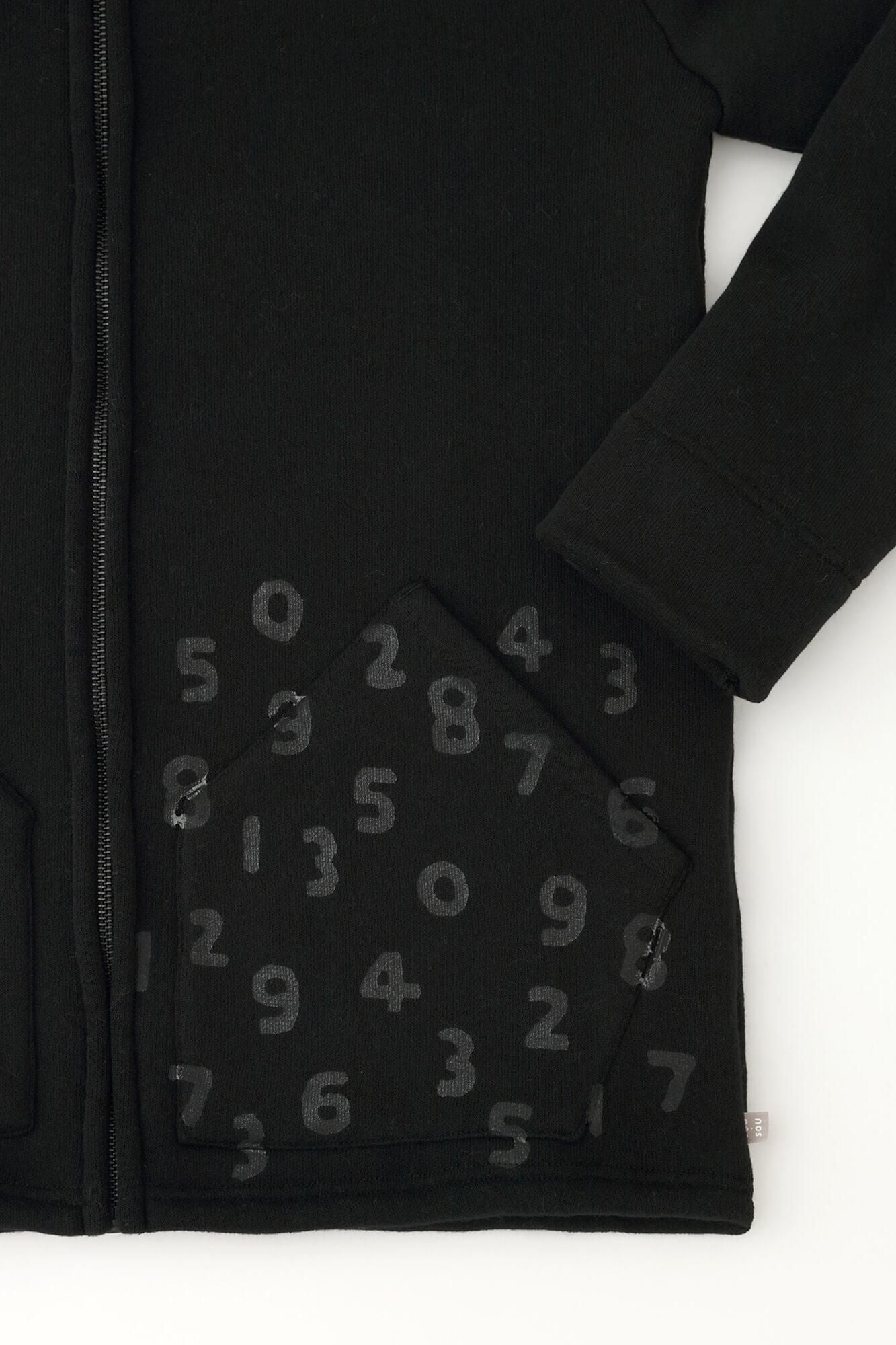 [nur Netz] Kapuzenpullover aus Boa-Strick auf der Rückseite/Schwarz