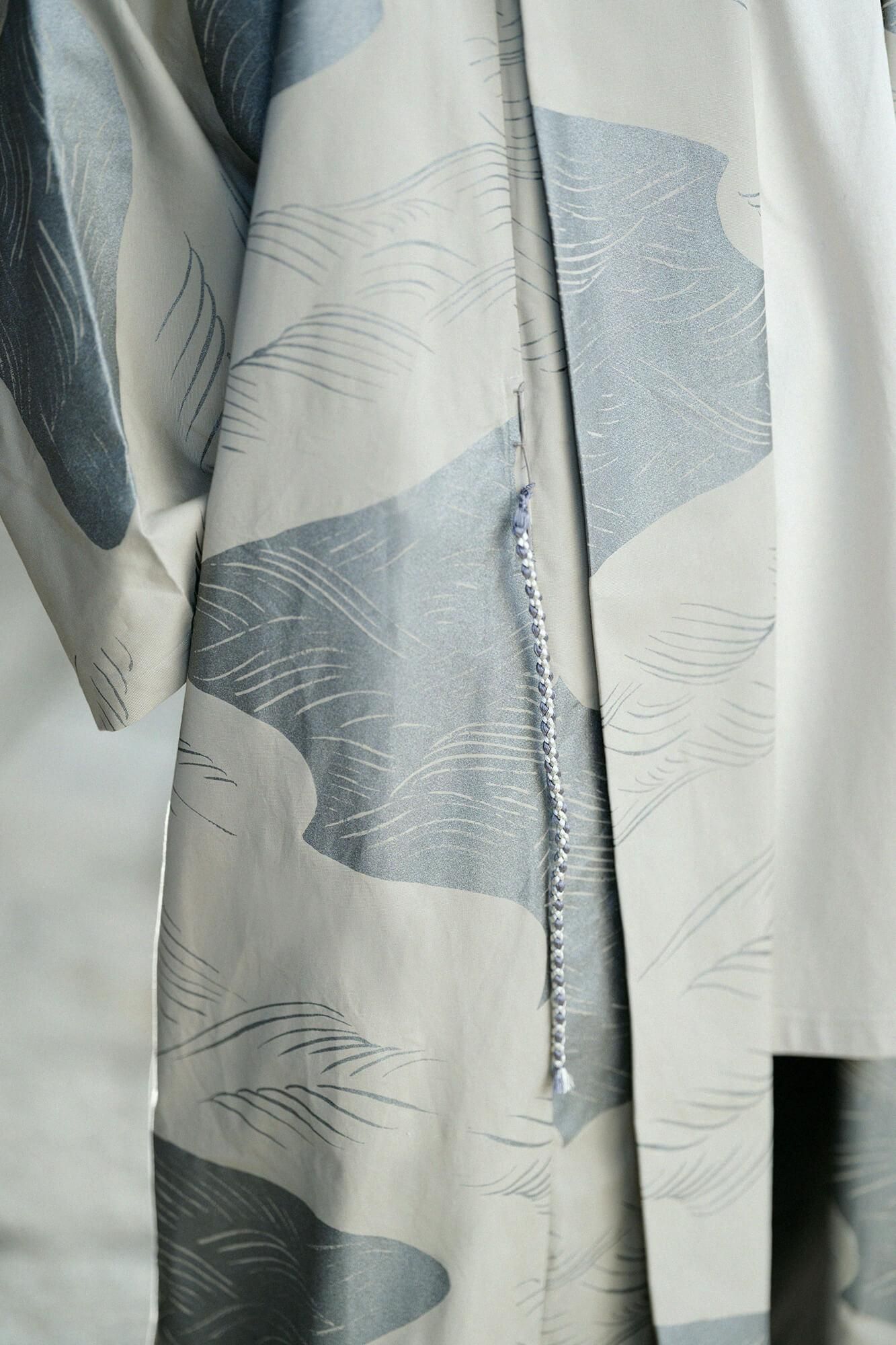 伸 橫紋平織布 梯形袖外套 中長 單層／急流 米色