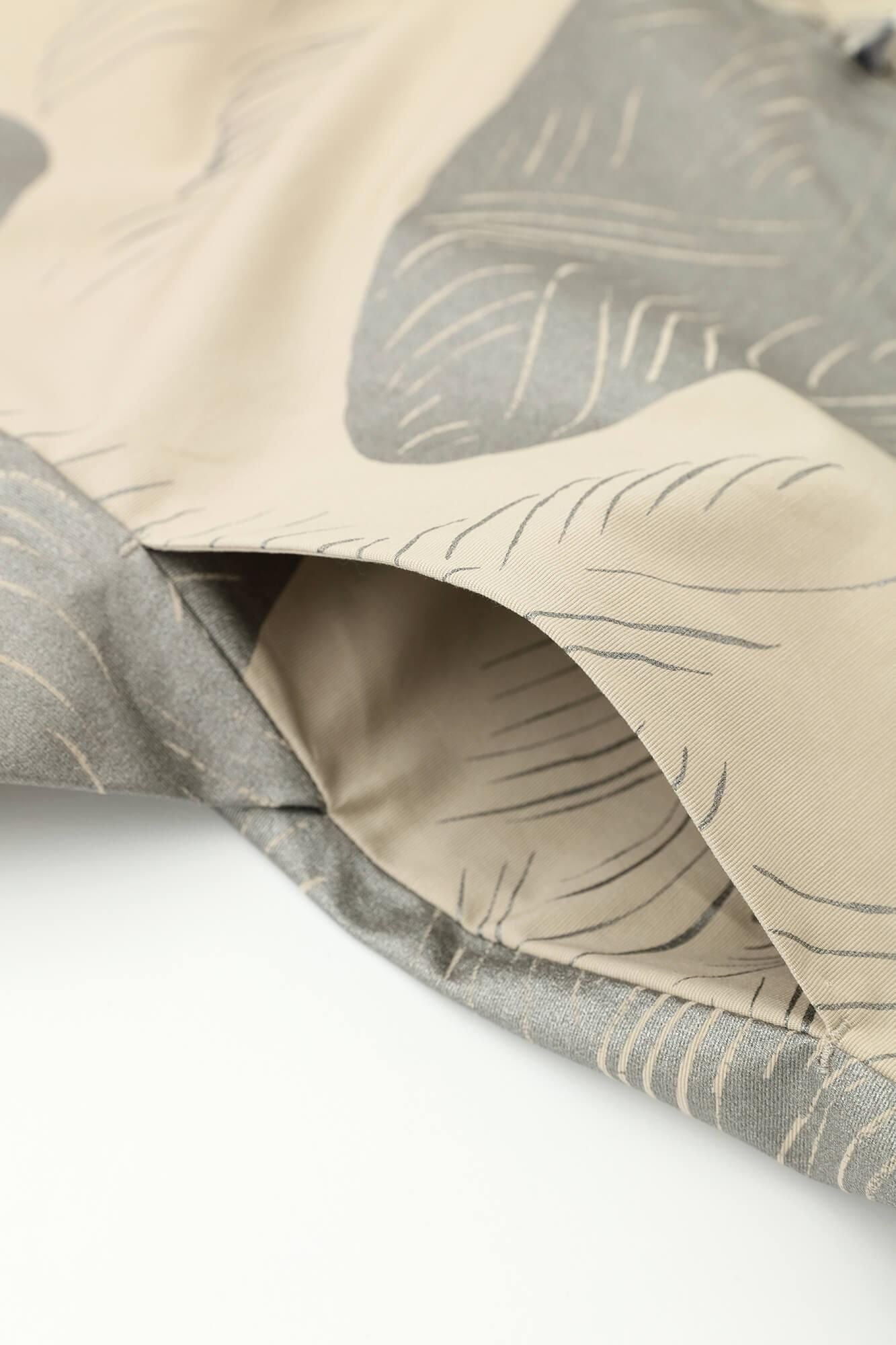 伸 橫紋平織布 梯形袖外套 中長 單層／急流 米色