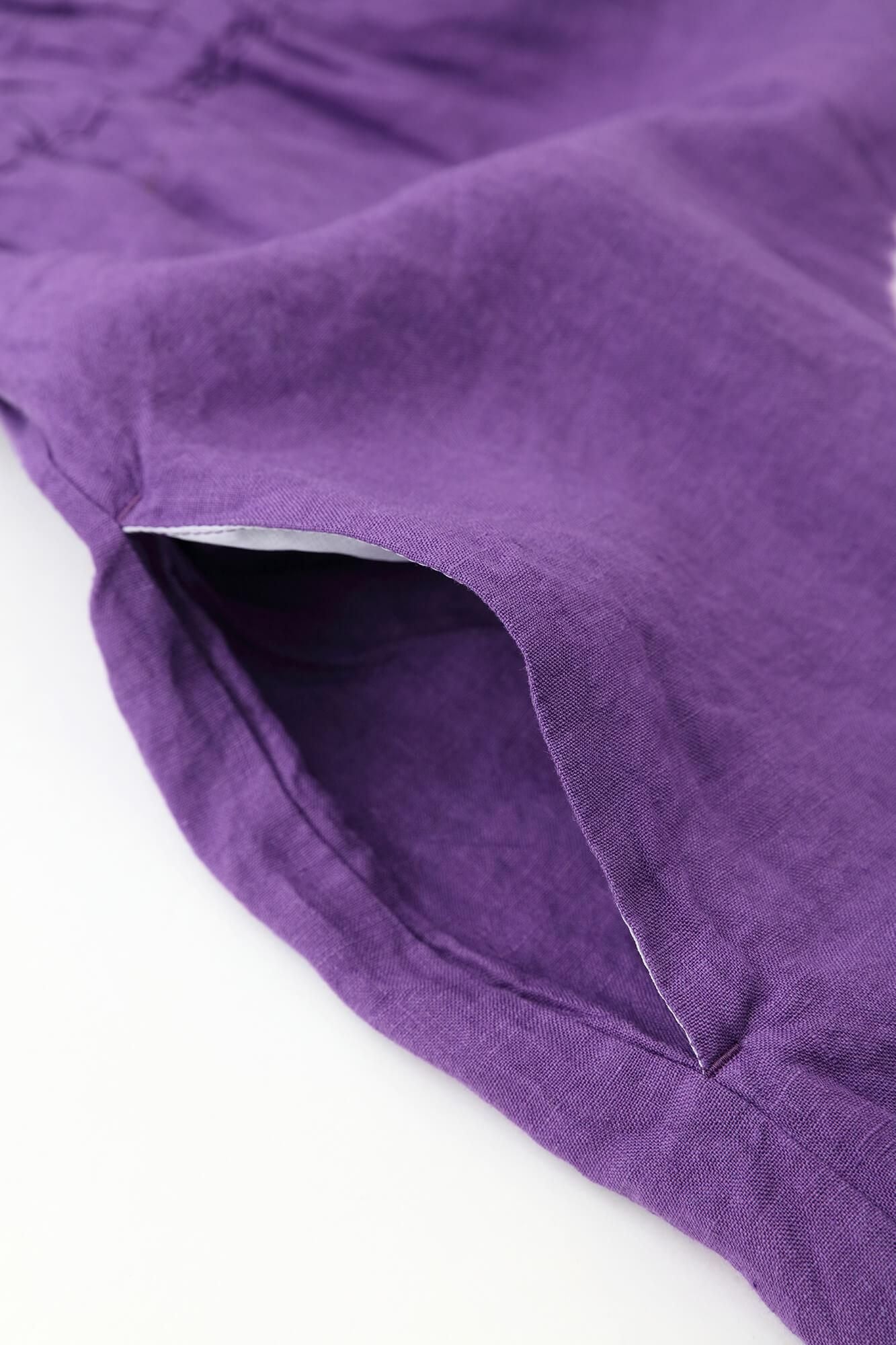 [仅限在线] Tabata Shibori Hemp Yukata Mitate / 大圆点（Mizutamai）Kyomurasaki x Maiden Color