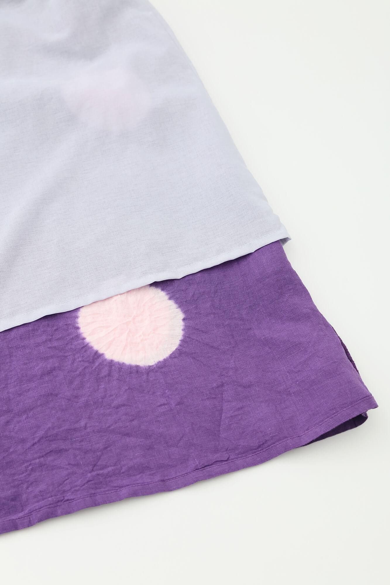 [仅限在线] Tabata Shibori Hemp Yukata Mitate / 大圆点（Mizutamai）Kyomurasaki x Maiden Color