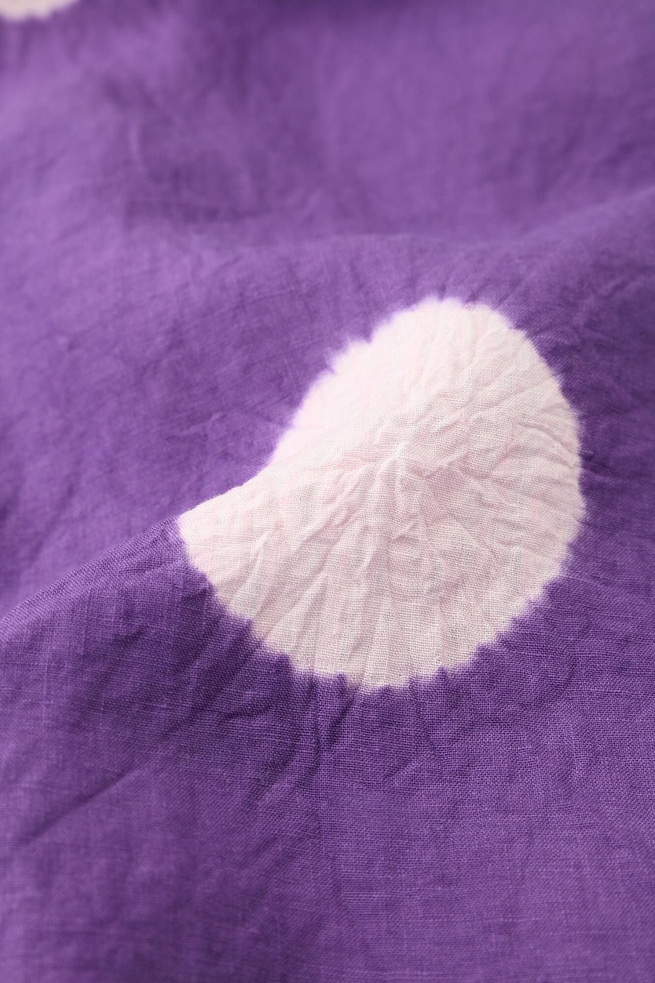 [仅限在线] Tabata Shibori Hemp Yukata Mitate / 大圆点（Mizutamai）Kyomurasaki x Maiden Color