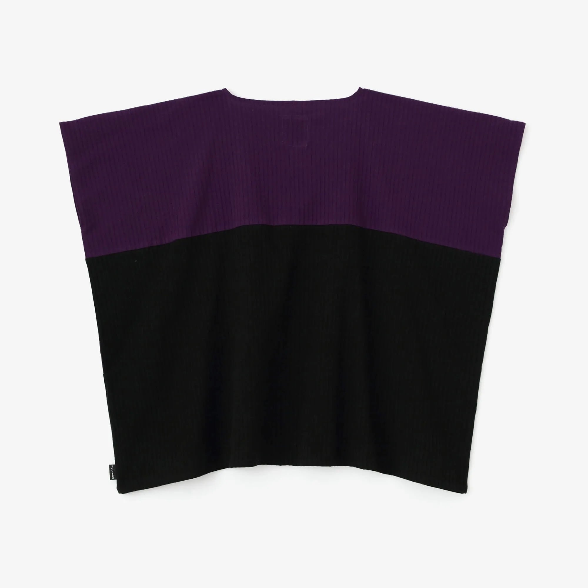 Chizimi Cotton 40/20 Akiha Square Top Bi-color / Violet×Black