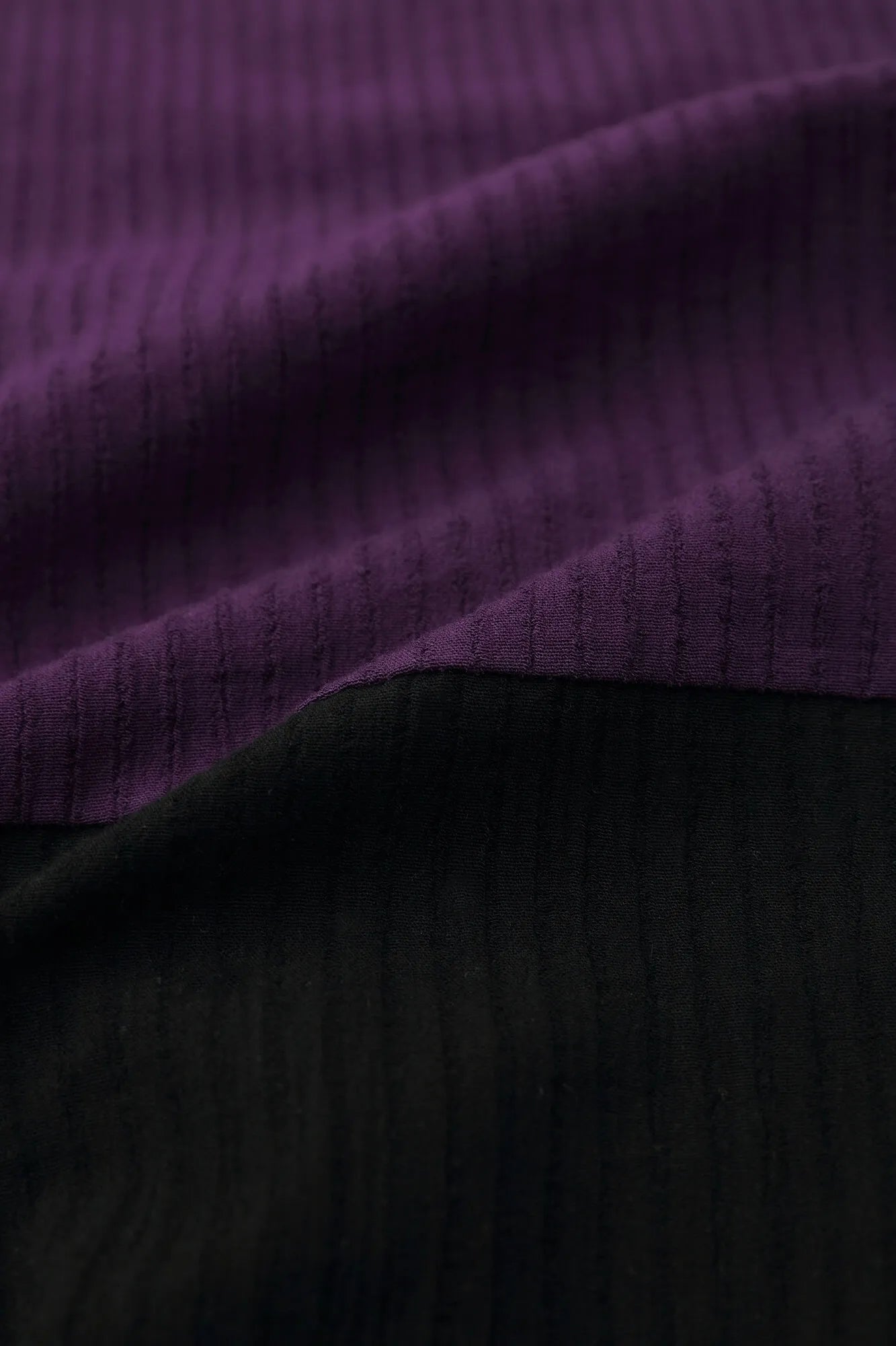 Chizimi Cotton 40/20 Akiha Square Top Bi-color / Violet×Black