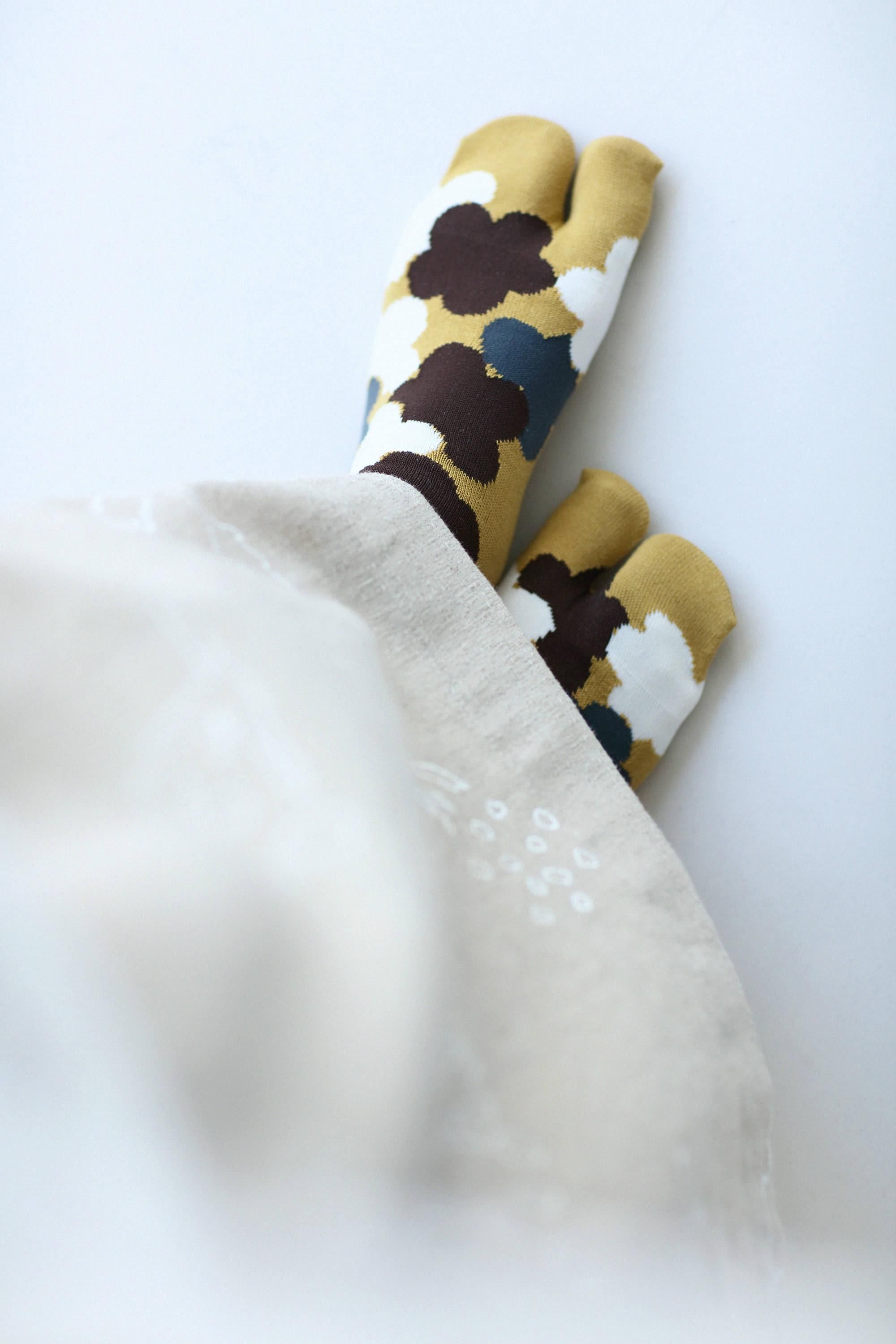 分趾襪（腳踝長度）／乾山 梅花散紋陶盒 再現 【男・女性用】