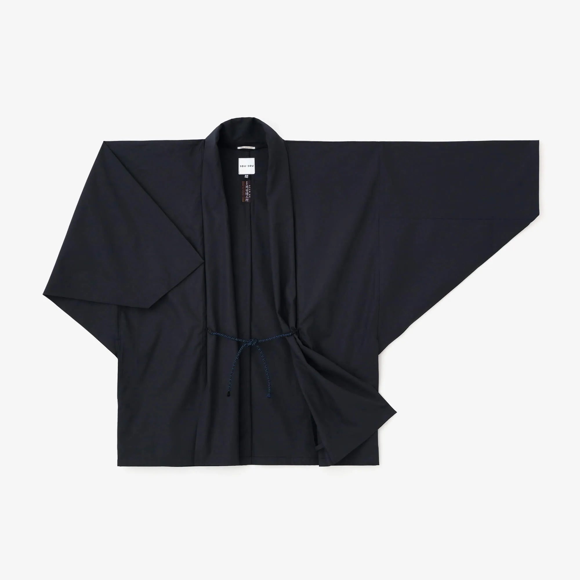 【net limited】Cotton Tencel Typewriter Cloth Triangular Sleeve Coat Short Single Layer／Dark Navy▲