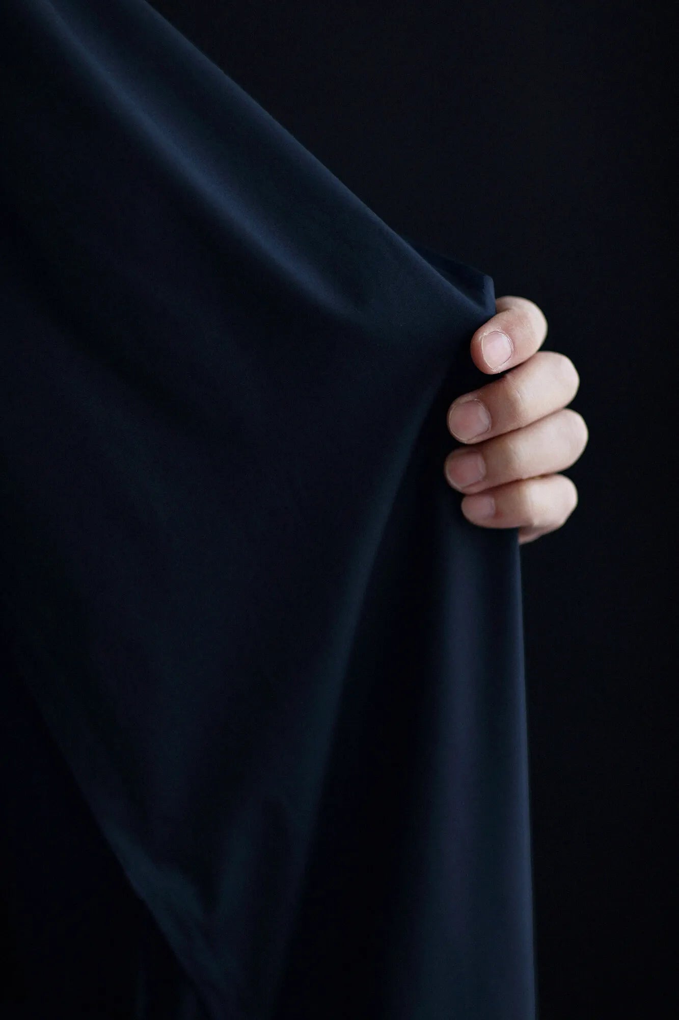 【net limited】Cotton Tencel Typewriter Cloth Triangular Sleeve Coat Short Single Layer／Dark Navy▲