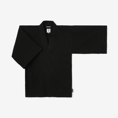 Chizimi Cotton 40/40 Fubi Kimono Shirt / Black