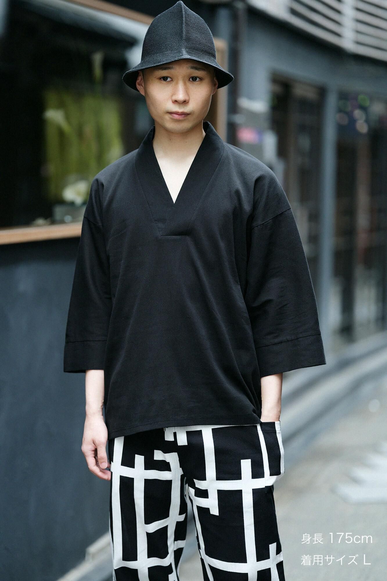 高島縮棉 40/40風靡 上衣/黑色