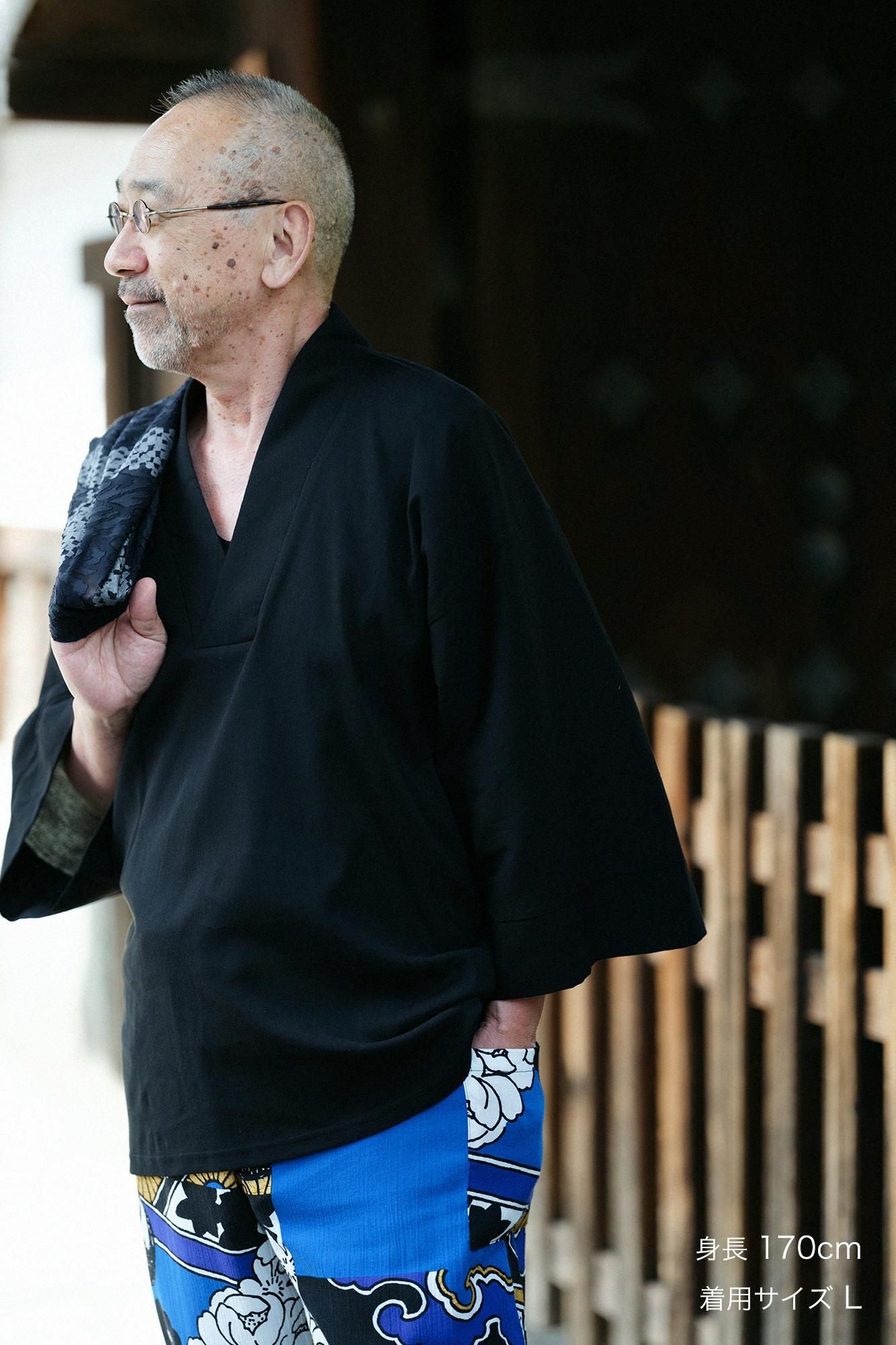 高島縮棉 40/40風靡 上衣/黑色