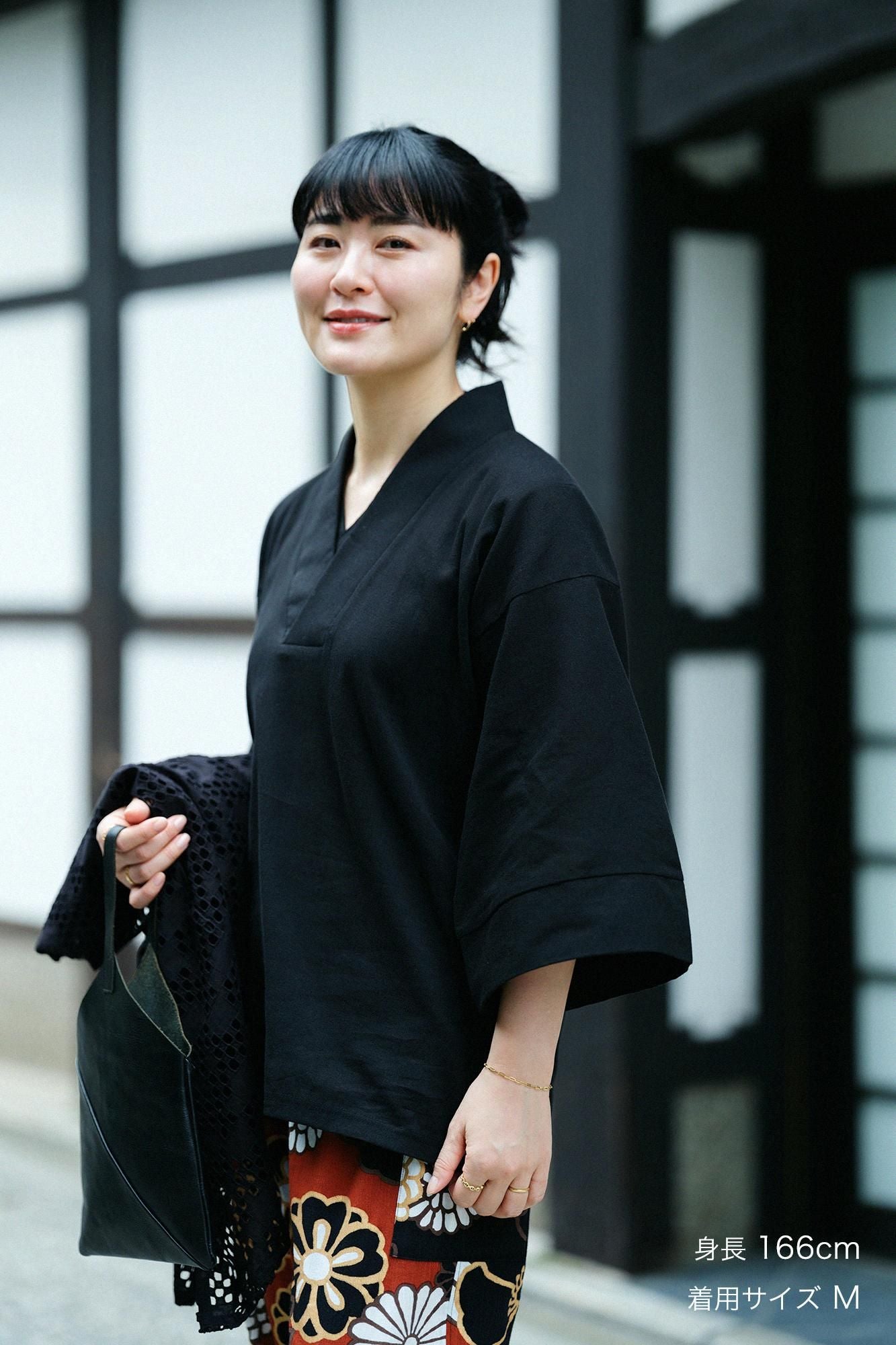 高島縮棉 40/40風靡 上衣/黑色