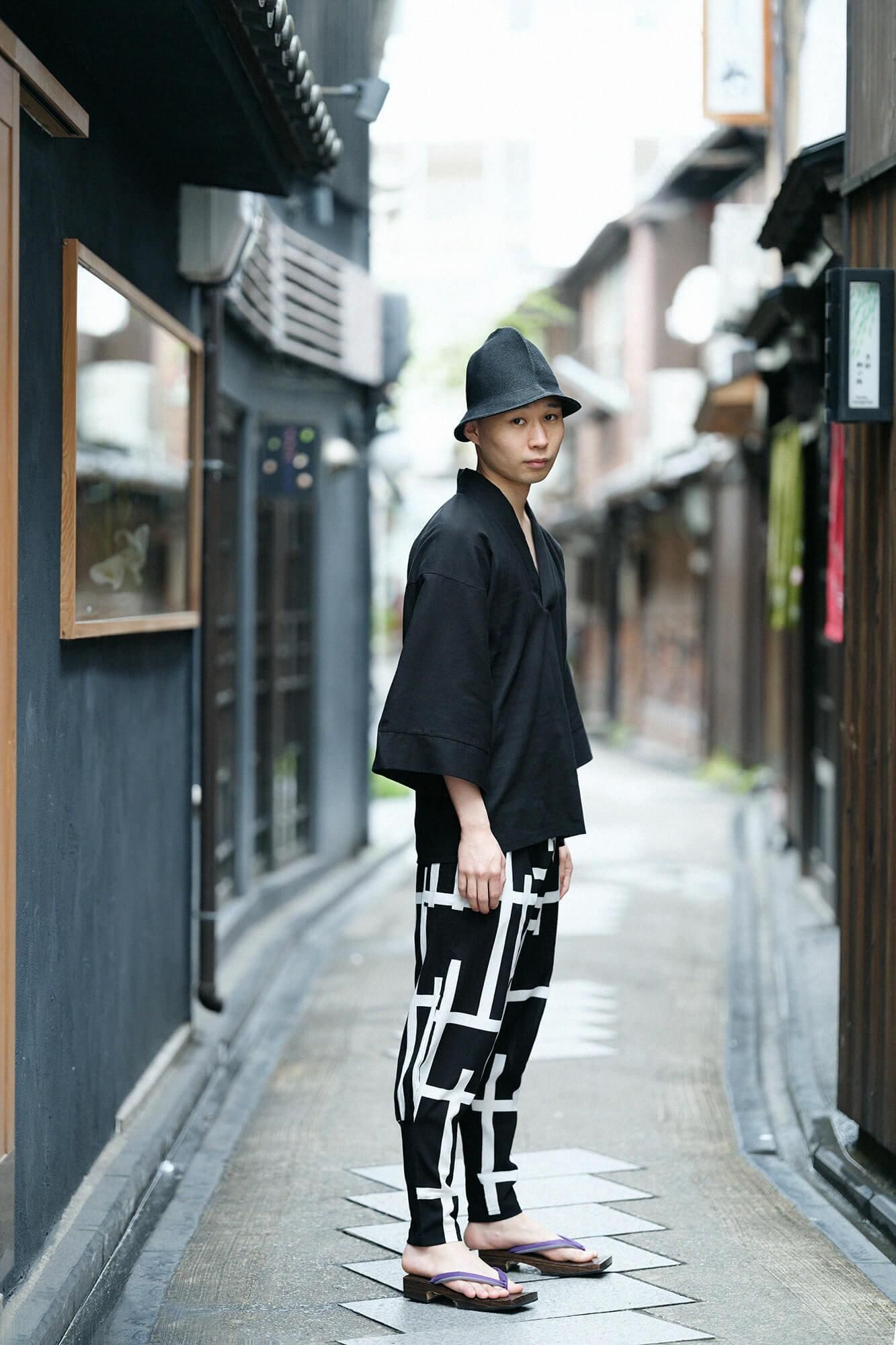 高島縮棉 40/40風靡 上衣/黑色