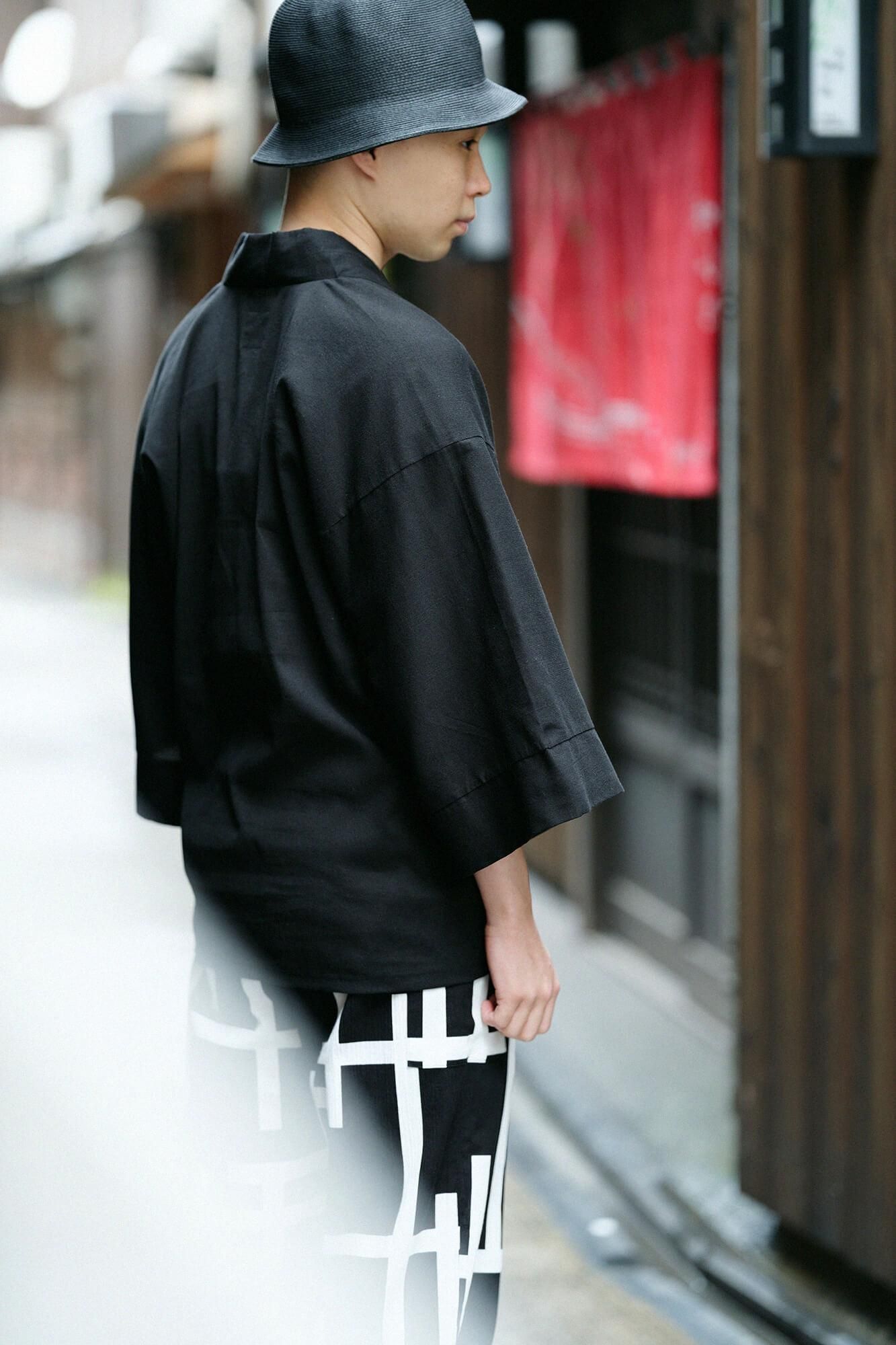 高島縮棉 40/40風靡 上衣/黑色