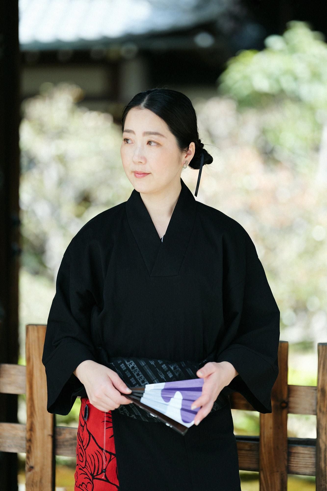 高島縮棉 40/40風靡 上衣/黑色