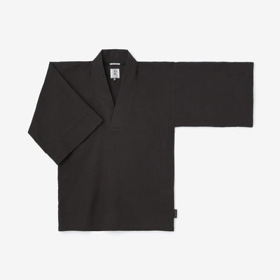 Chizimi Cotton 40/40 Fubi Kimono Shirt / Dark Grey