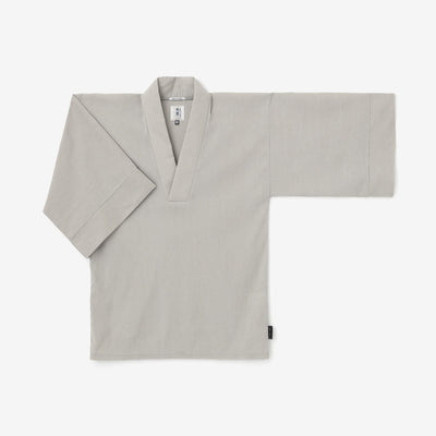 Chizimi Cotton 40/40 Fubi Kimono Shirt: Silver Grey