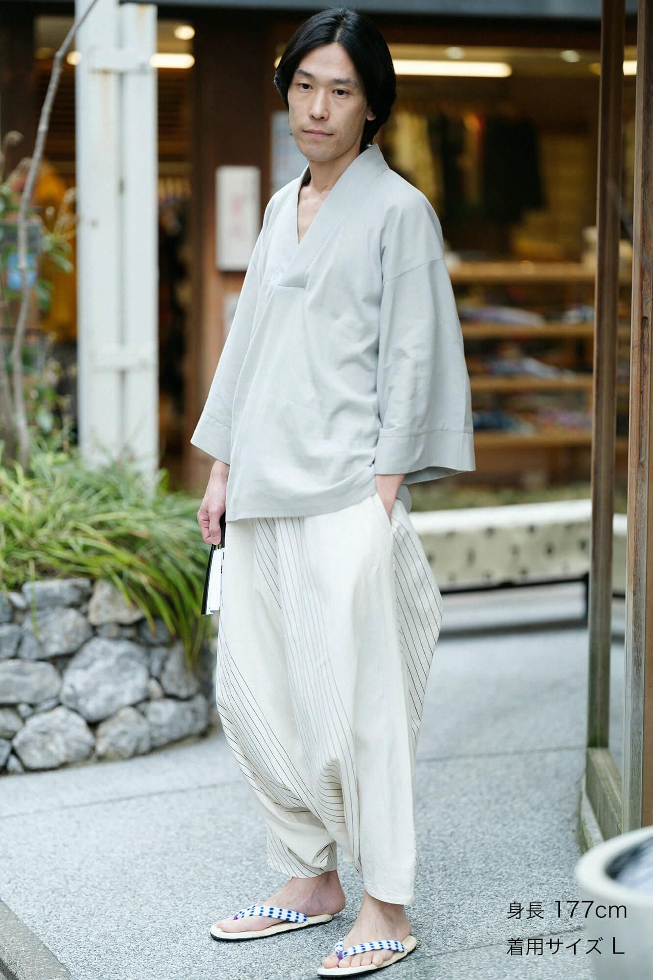 高島縮棉40/40 風靡 上衣/銀灰色