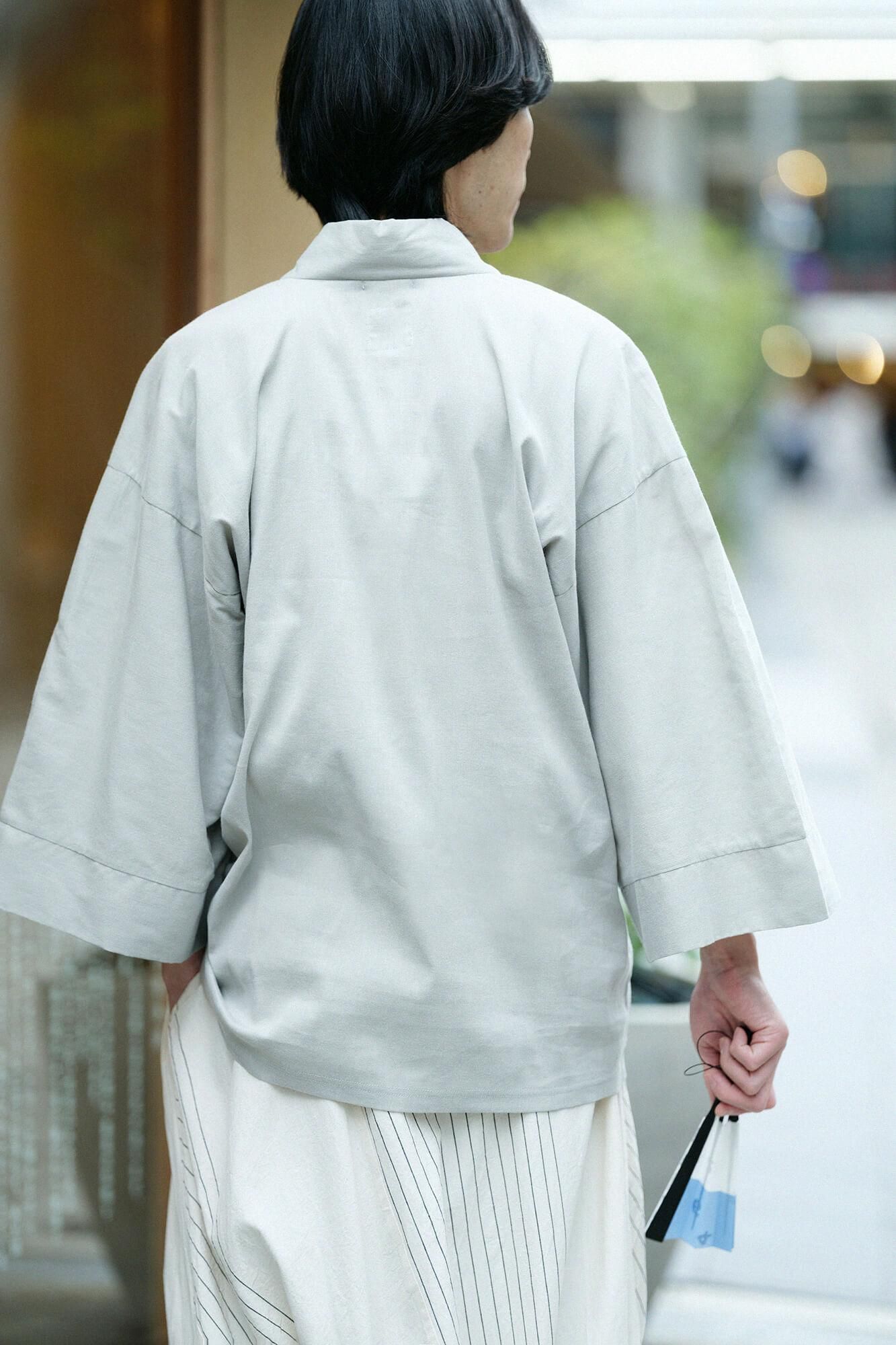 高島縮棉40/40 風靡 上衣/銀灰色