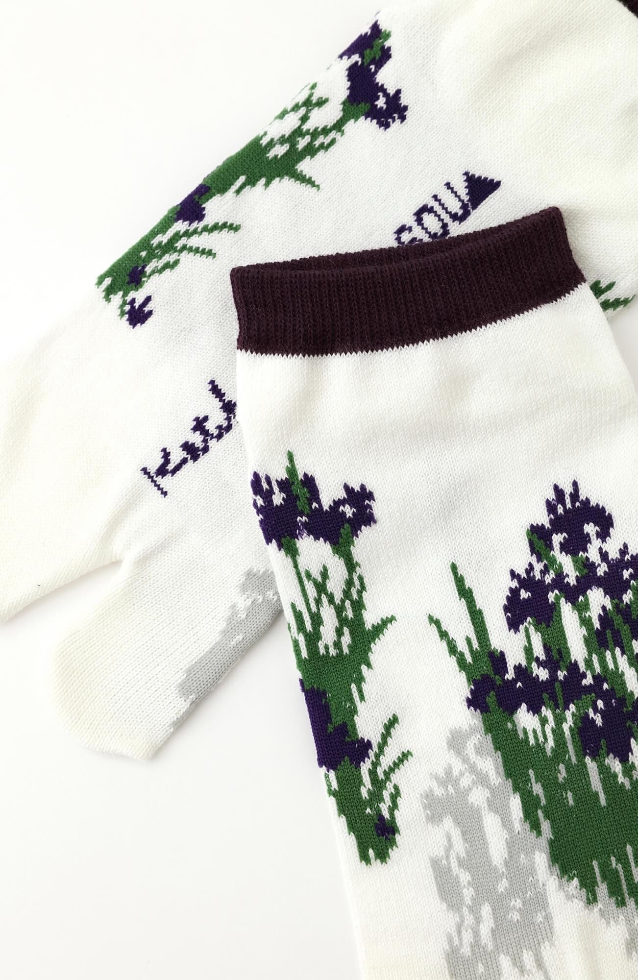 分趾襪（腳踝長度）／尾形光琳 燕子花圖屏風  再現 【男・女性用】