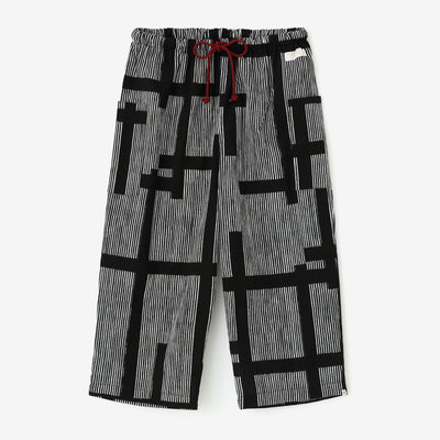 【Online】Chizimi Cotton 20/20 Skinny Pants／Staggered Stripes(Jima) Fence