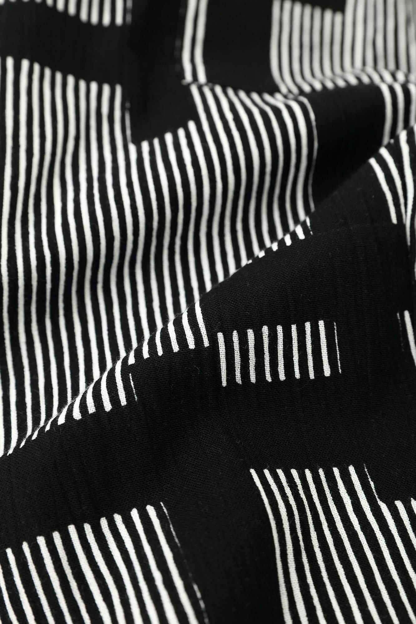 【Online】Chizimi Cotton 20/20 Skinny Pants／Staggered Stripes(Jima) Fence