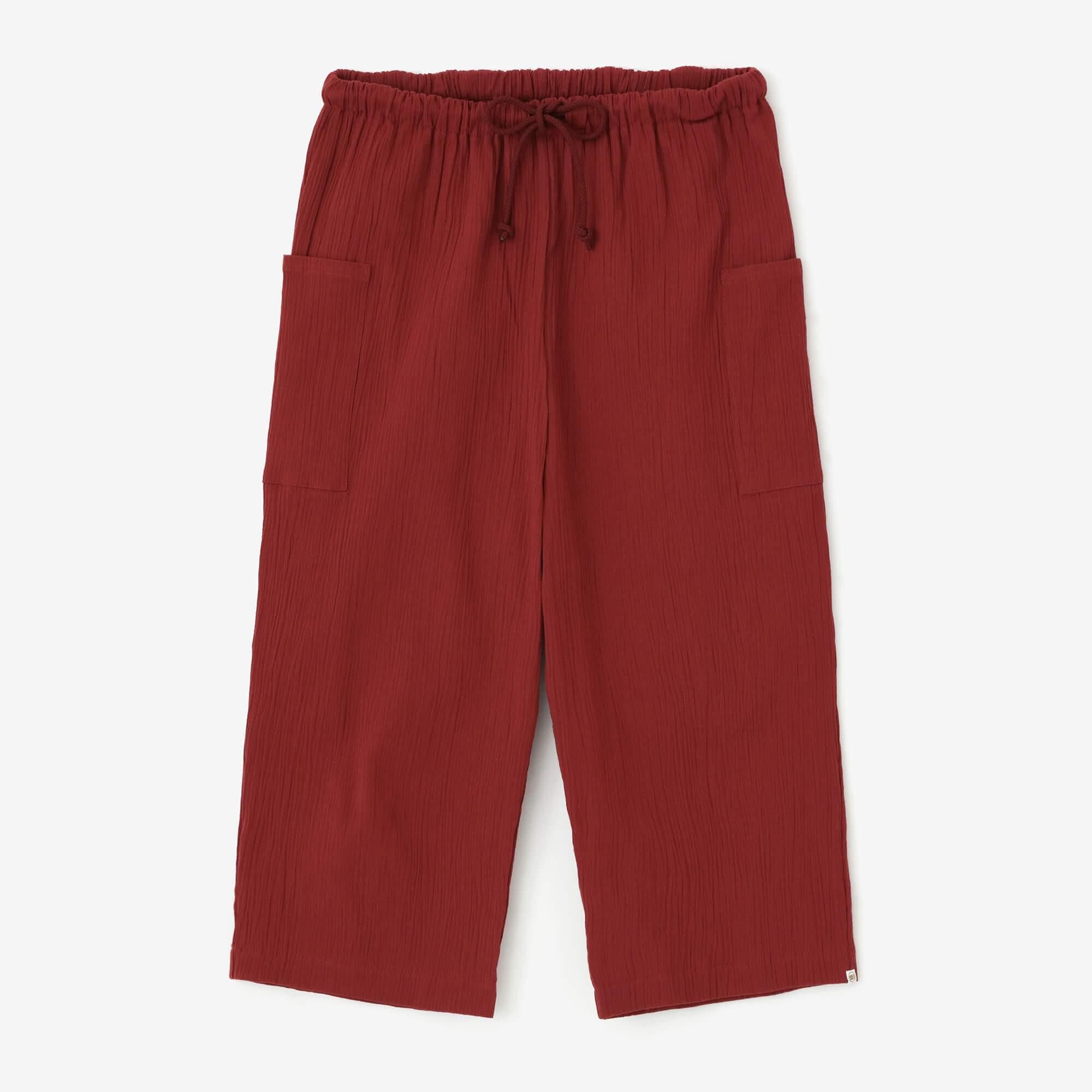 Chizimi Cotton 20/20 Pleated Skinny Pants / Red
