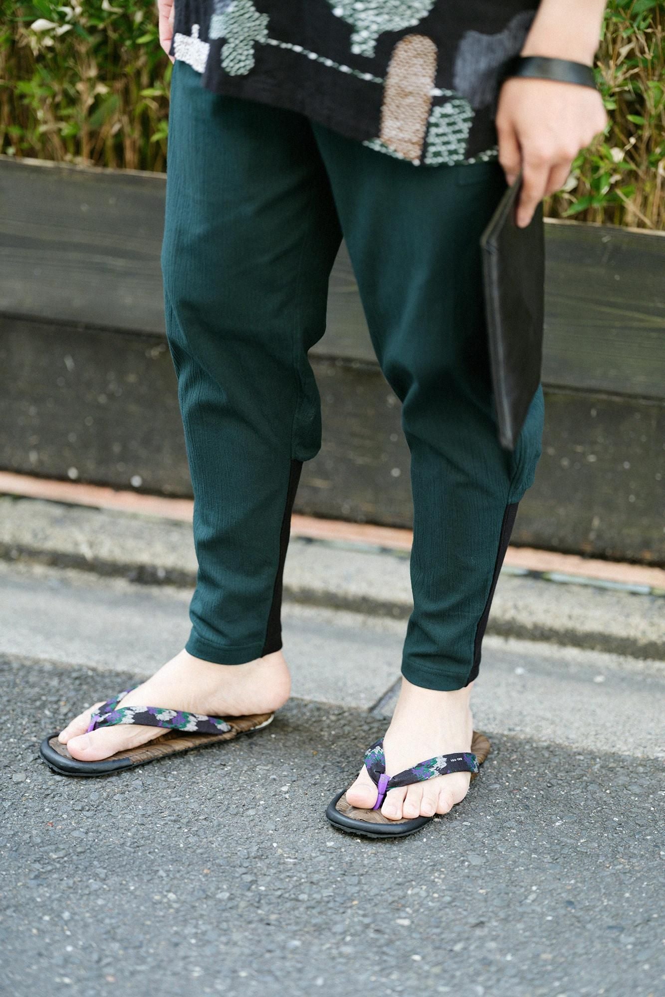  Chizimi Cotton 20/20 Harem Pants / Dark Green