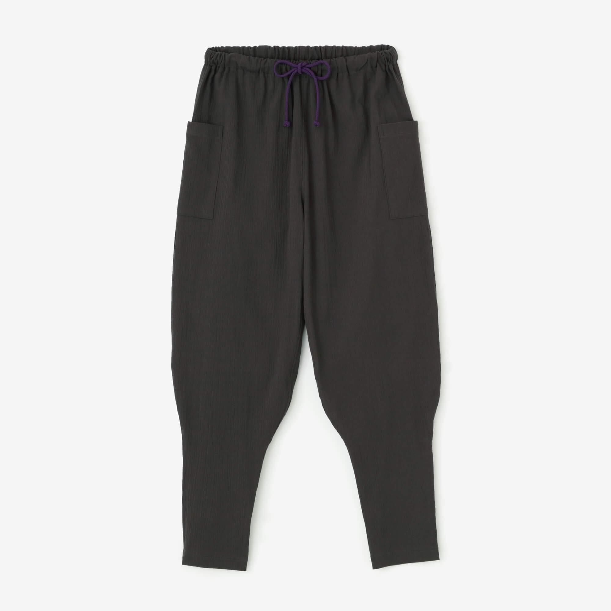 【net limited】Chizimi Cotton 20/20 Harem Pants / Dark Grey