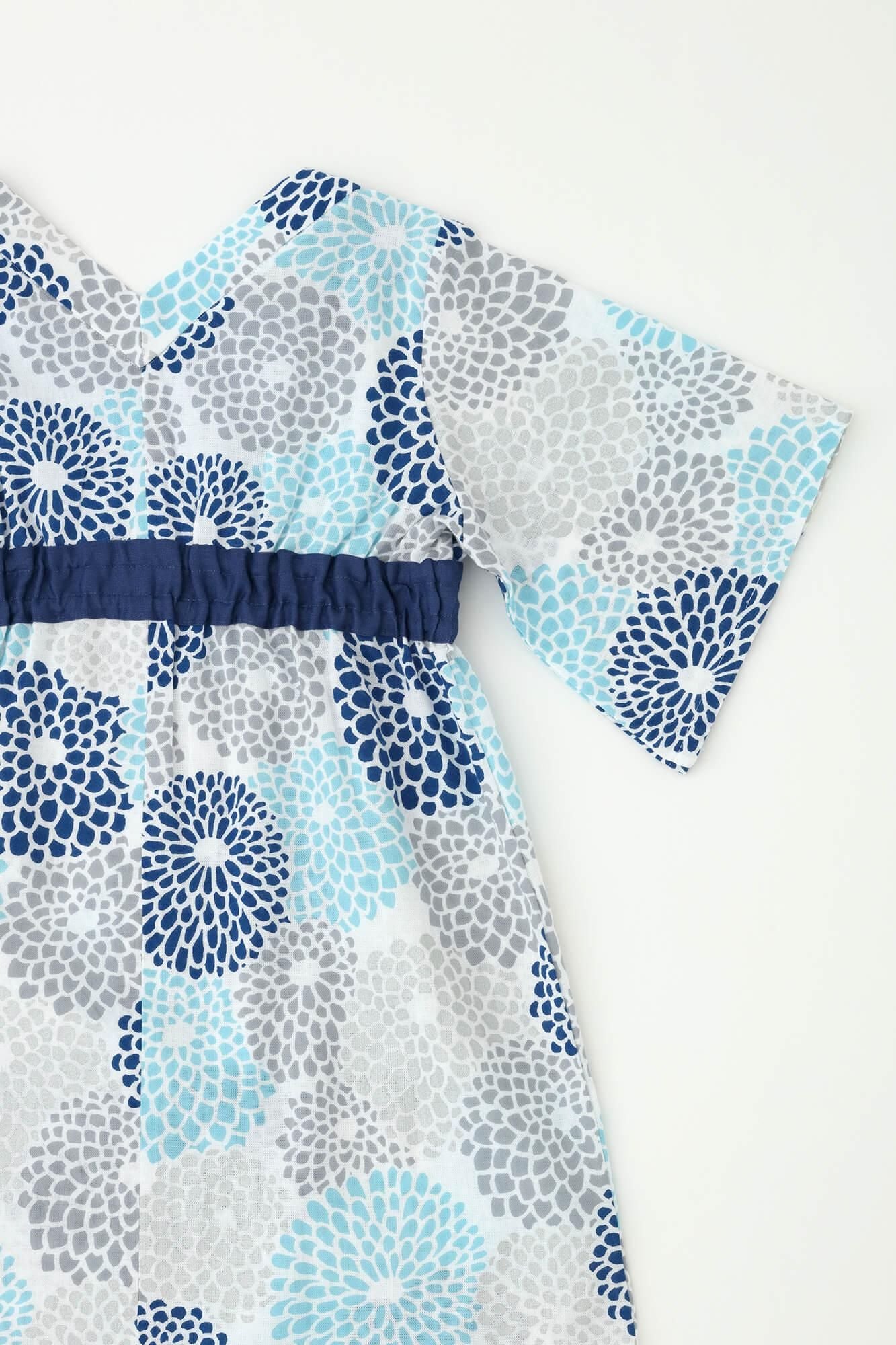 ●伊勢木棉 浴衣形洋裝／全菊 銀色2