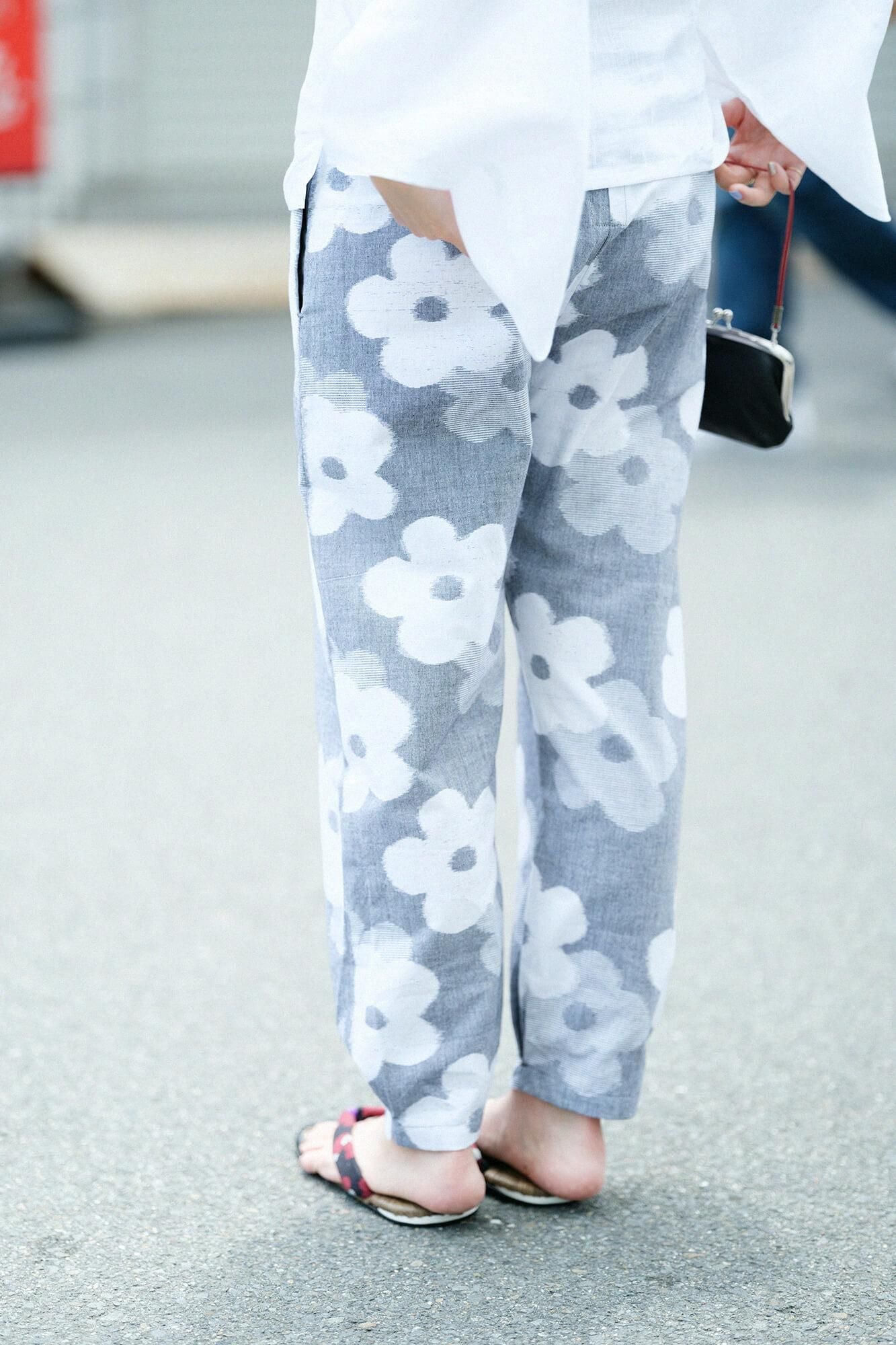 Kurume Kasuri Fold Monpe/Hanagasane Mokuhai