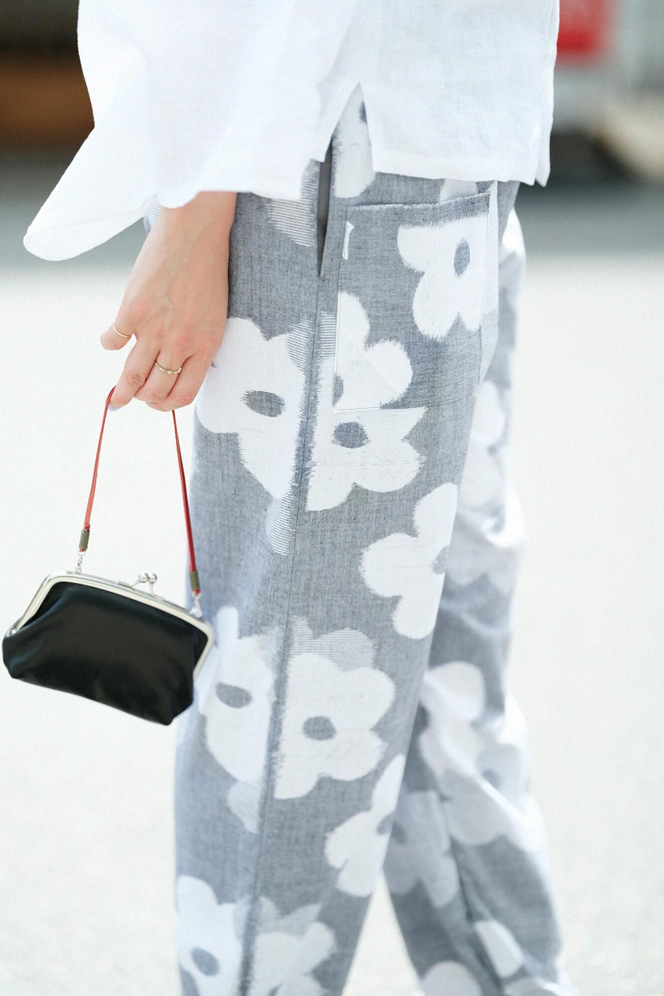 Kurume Kasuri Fold Monpe/Hanagasane Mokuhai