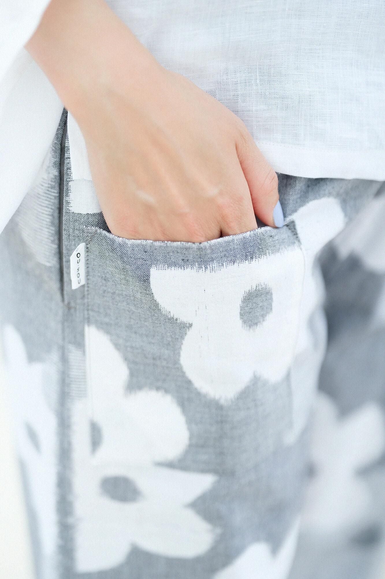 Kurume Kasuri Fold Monpe/Hanagasane Mokuhai