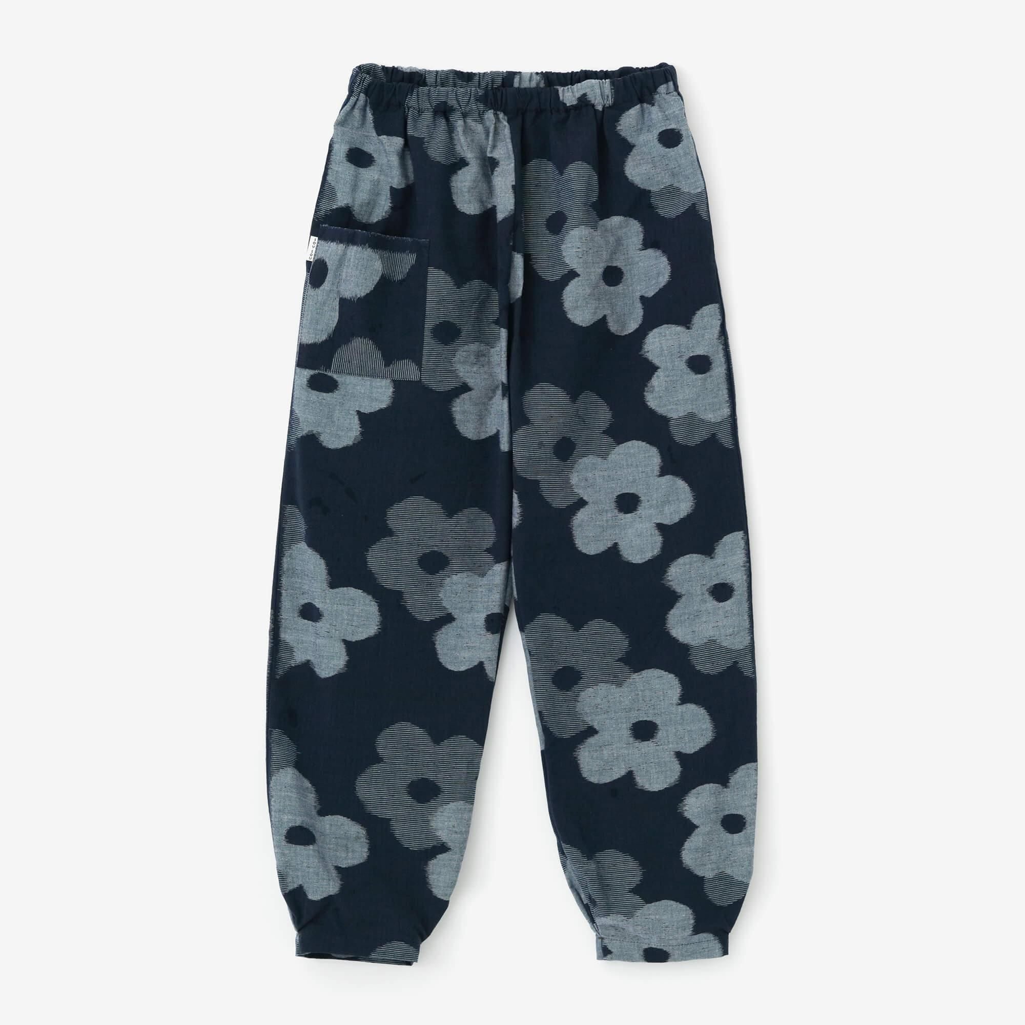 久留米織 工人褲／疊花 軍藍色