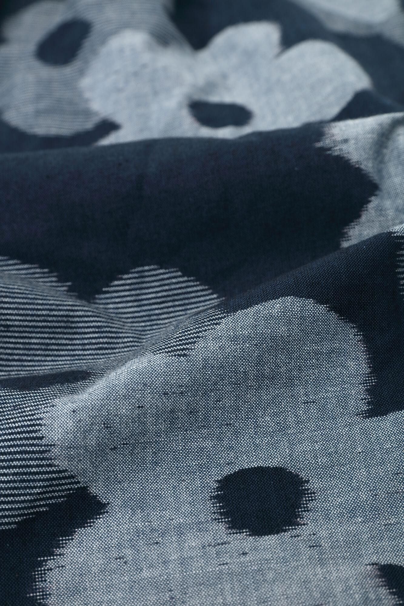 久留米織 工人褲／疊花 軍藍色