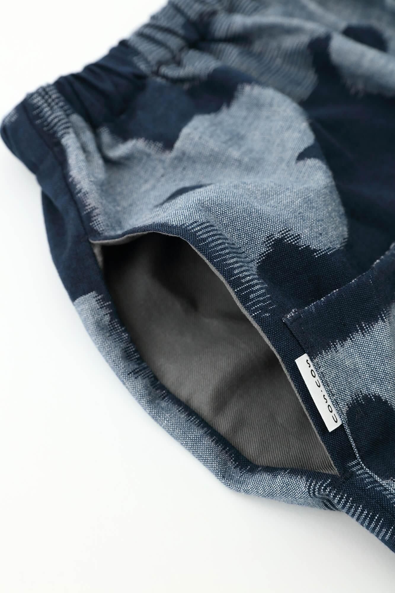 久留米織 工人褲／疊花 軍藍色