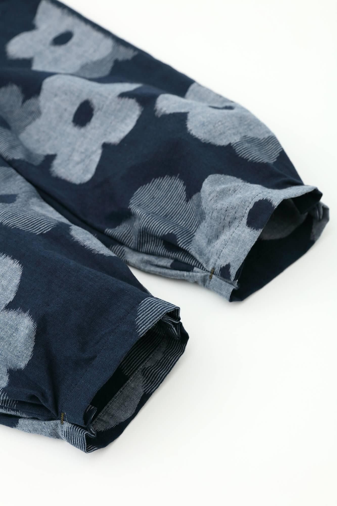 久留米織 工人褲／疊花 軍藍色