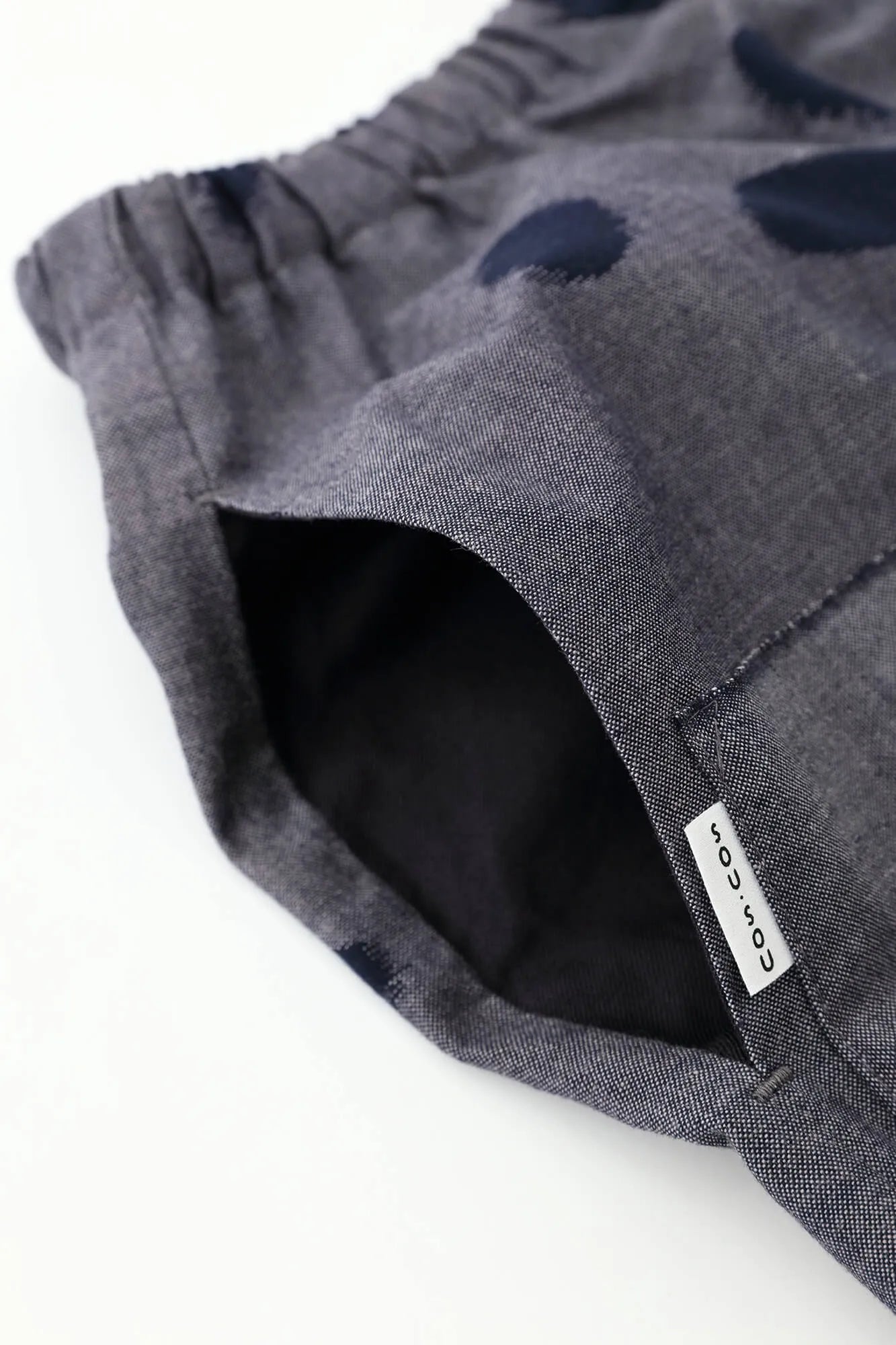 Kurume Kasuri Fold Monpe/Satoyama Dunkelblau